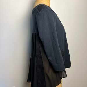 Anthropologie Moth Black top with pleats on the back small